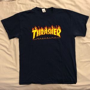 Men’s Navy Thrasher T Shirt Size L